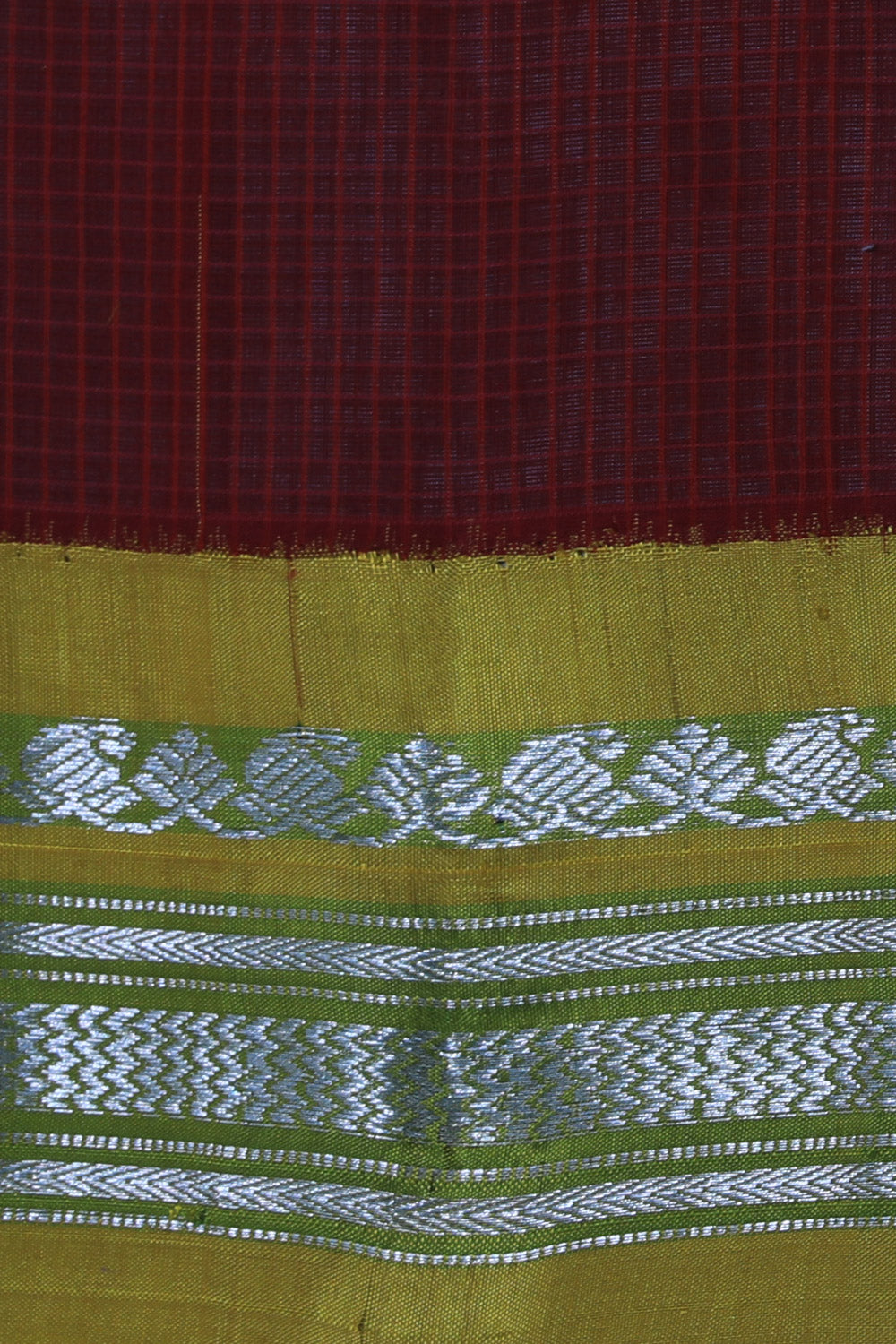 Image of Gadwal Cotton Red Saree